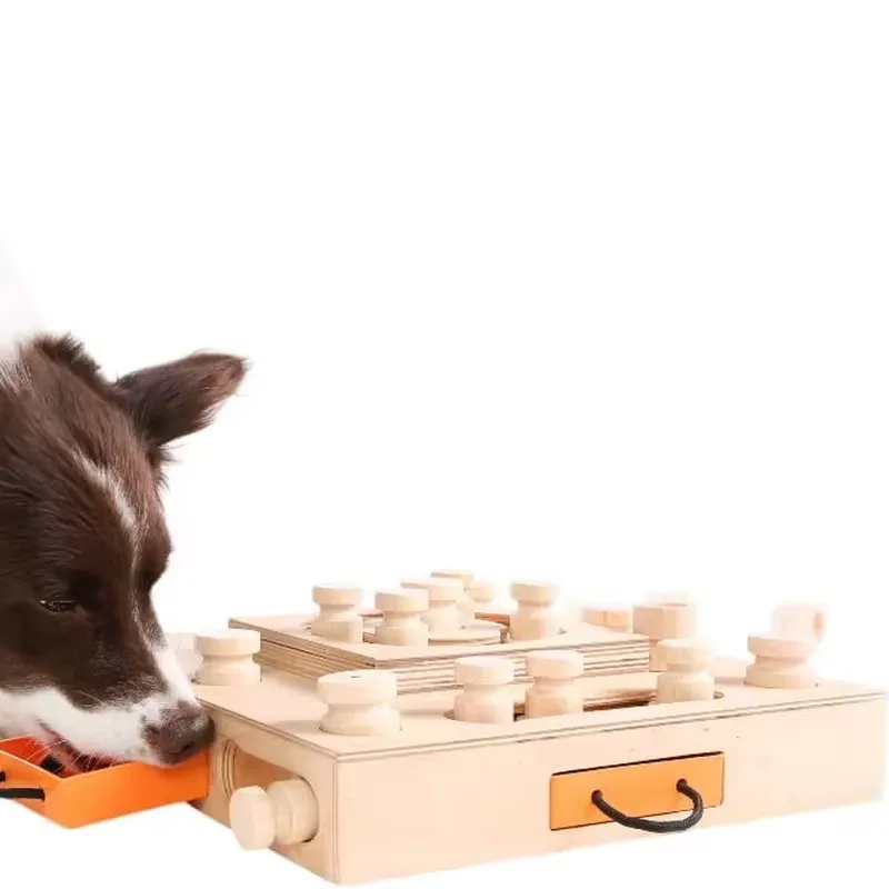 Dog Treat Puzzle Toy - Interactief houten puzzelspeelgoed voor honden met