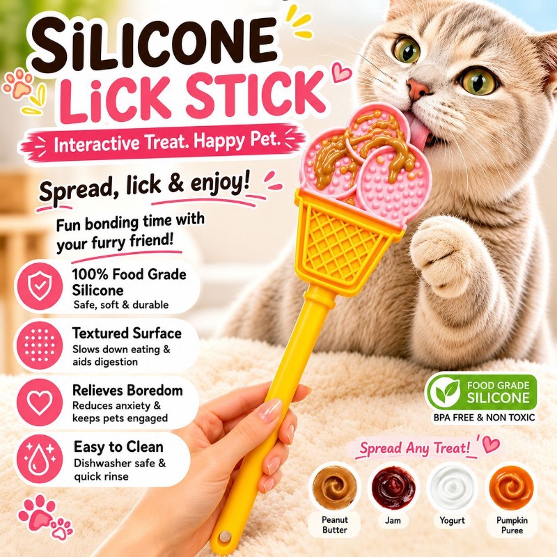 Dog Treat Puzzle Toy - Silicone Honden- en Katten Likstokje, Slow
