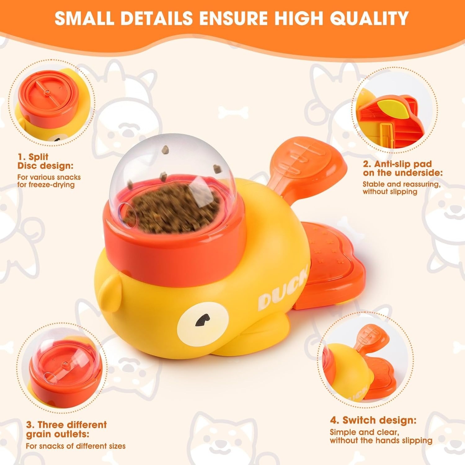 Gele Eend Huisdier Snack Dispe - Dog Treat Puzzle Toy recensie en prijs